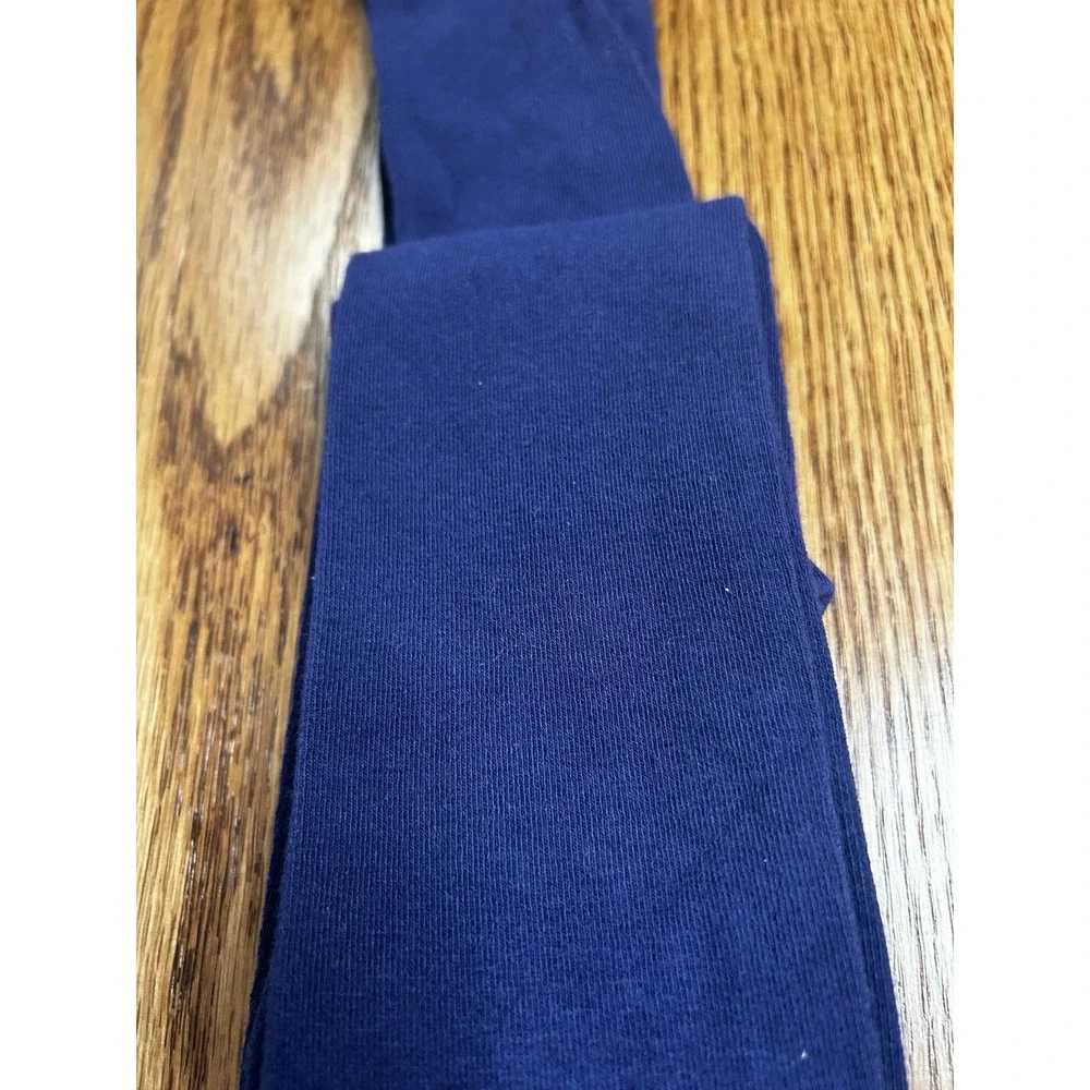 Girls Navy Blue Tights Size 7-10 Cotton Nylon Spandex Stretch Hosiery